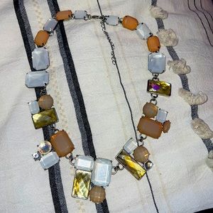 Irredscent beaded and rhinestone necklace